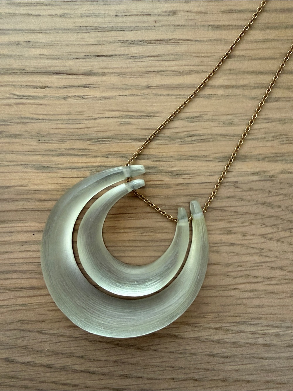Alexis Bittar Gold-Tone Layered Lucite Crescent Pendant Necklace - Women Jewelry